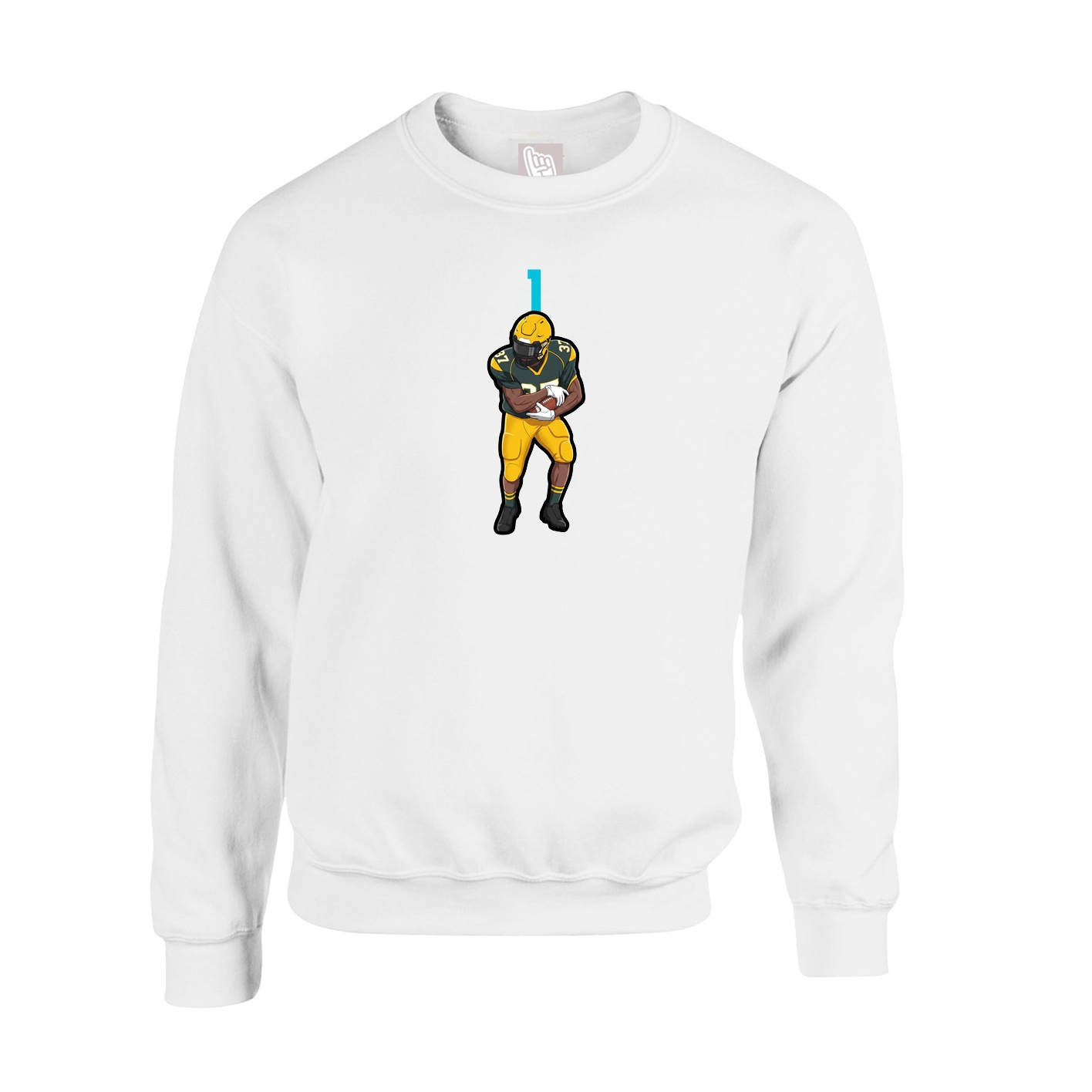 Fleece Crew — Number Top in White