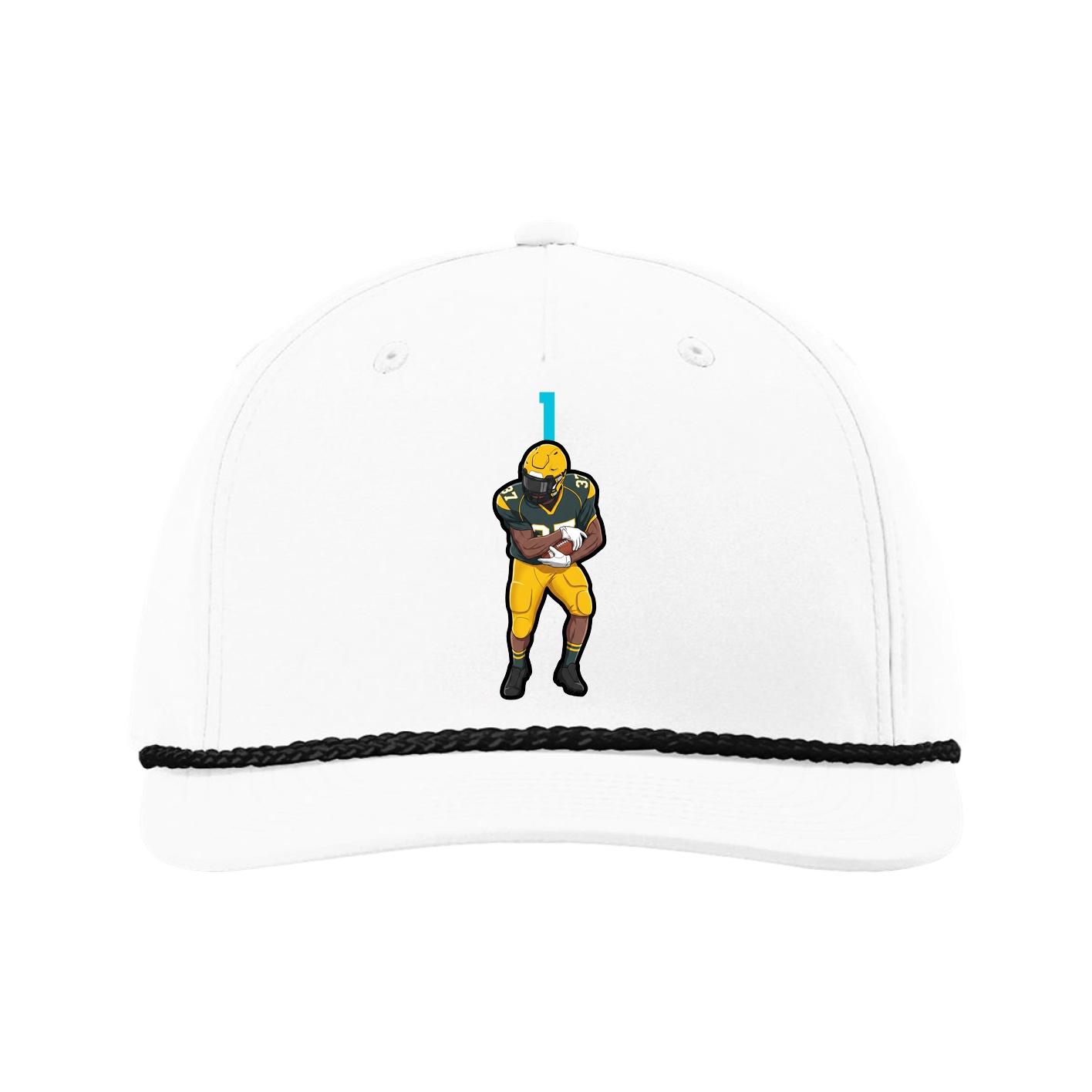 Five-Panel Classic Rope Cap — Number Top in White