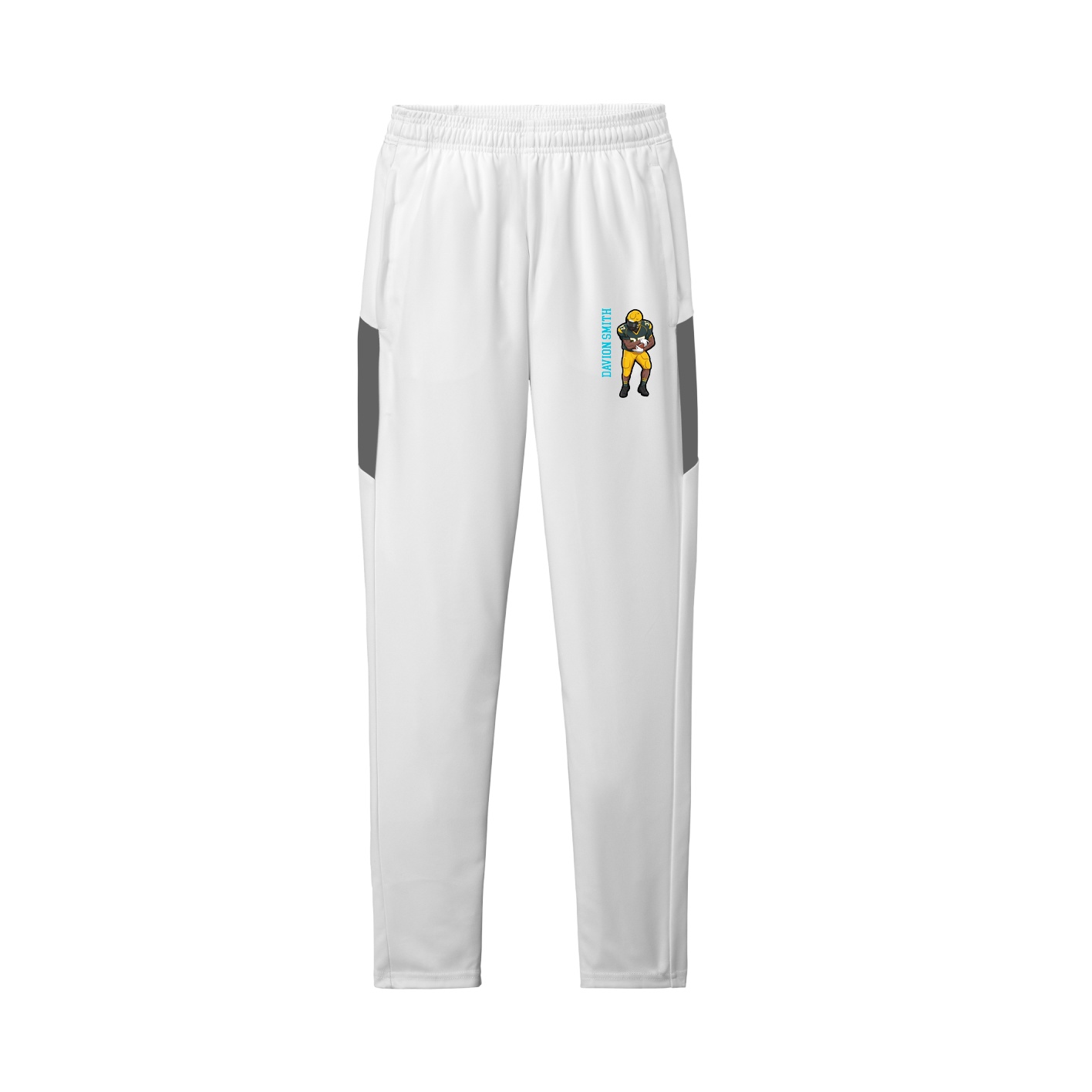 Team Travel Pant — Name Vertical in White/Grey
