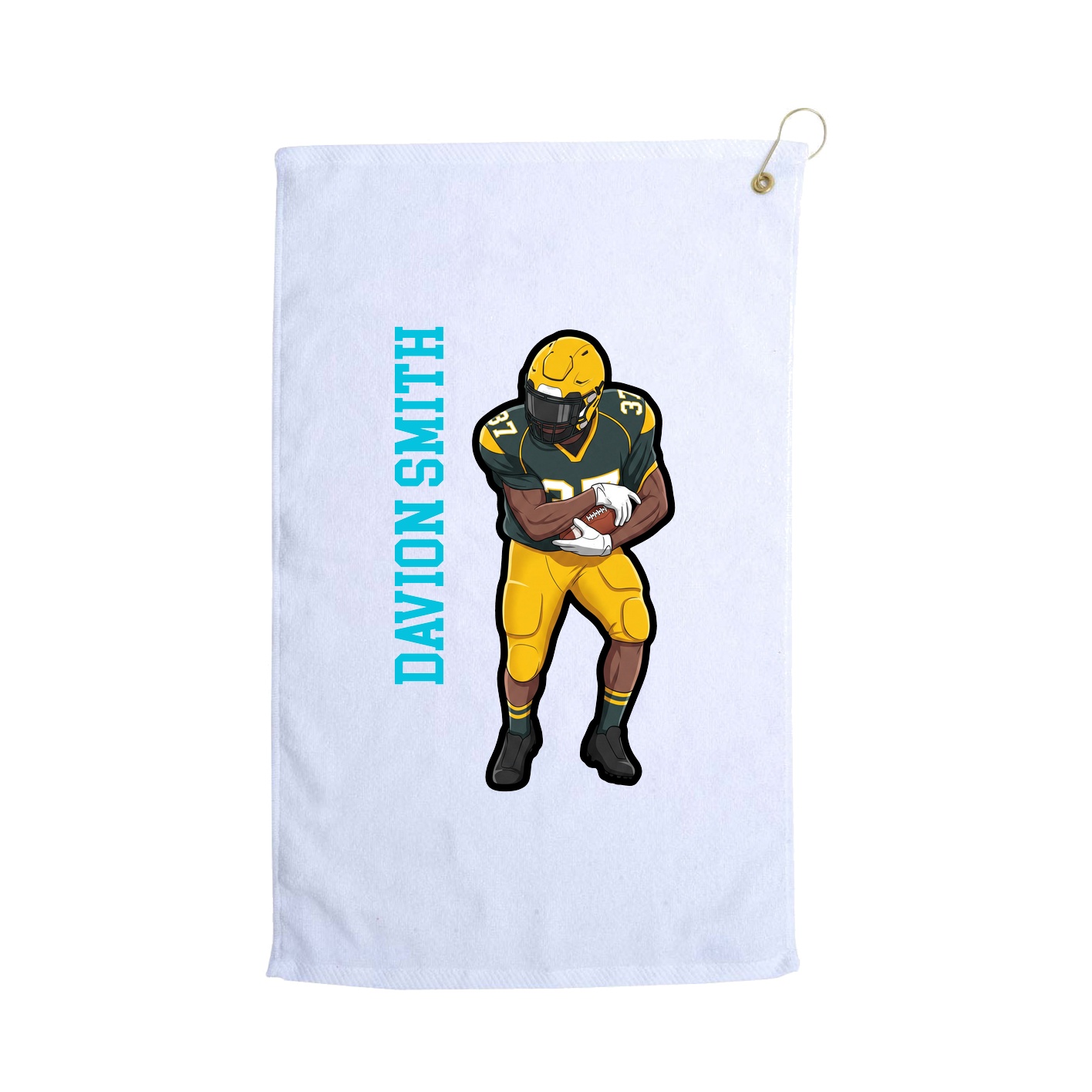 Golf Towel — Name Vertical in White