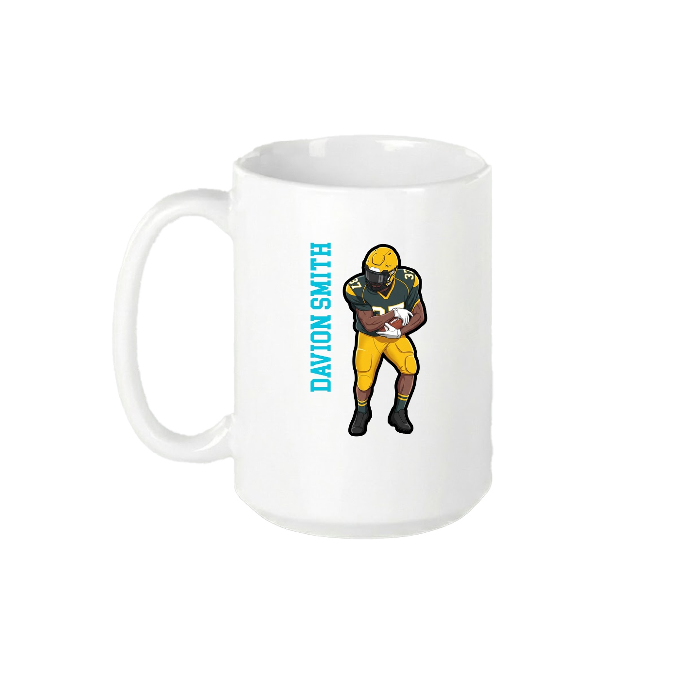 15oz Coffee Mug — Name Vertical in White