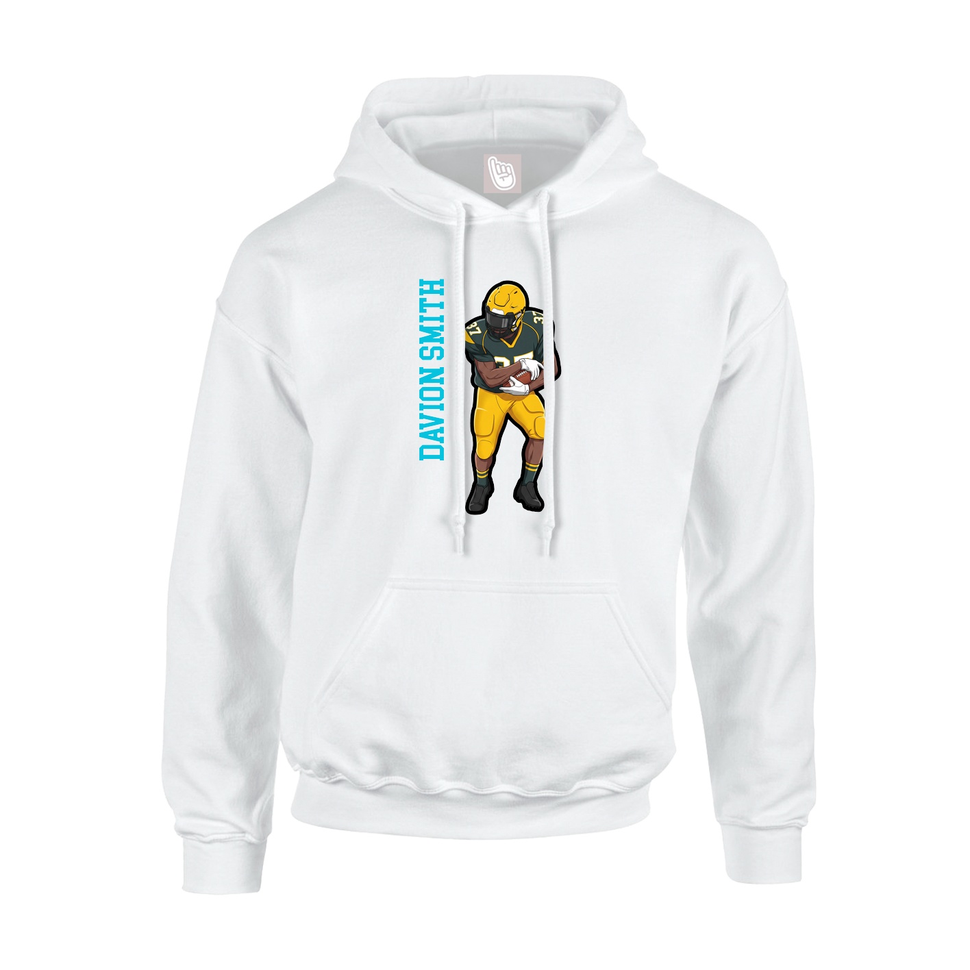 Hoodie — Name Vertical in White