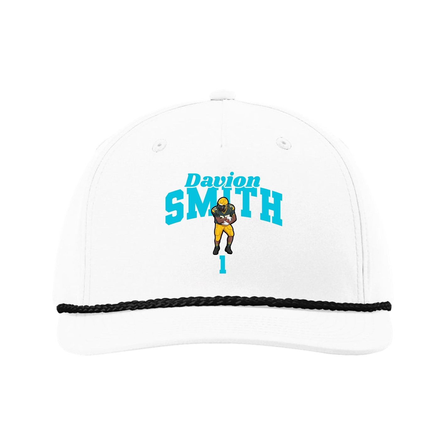 Five-Panel Classic Rope Cap — Signature Arch in White