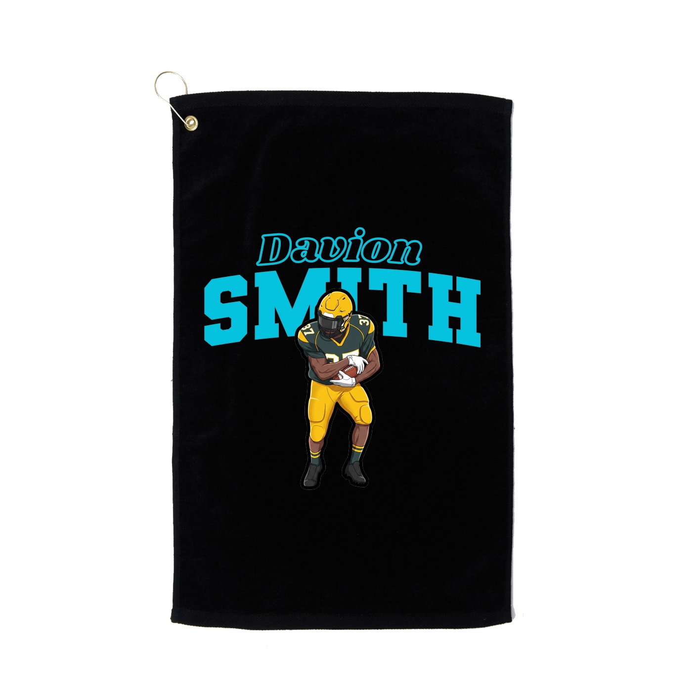 Golf Towel — Name Arch in Black