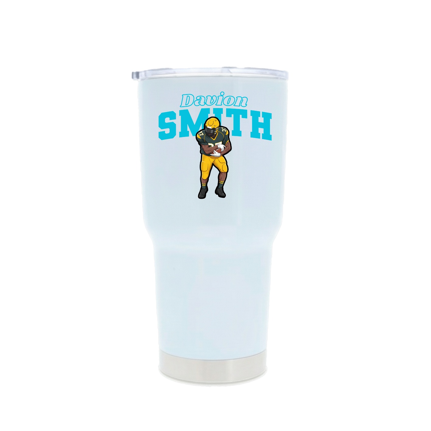 30oz Stainless Steel Tumbler — Name Arch in White