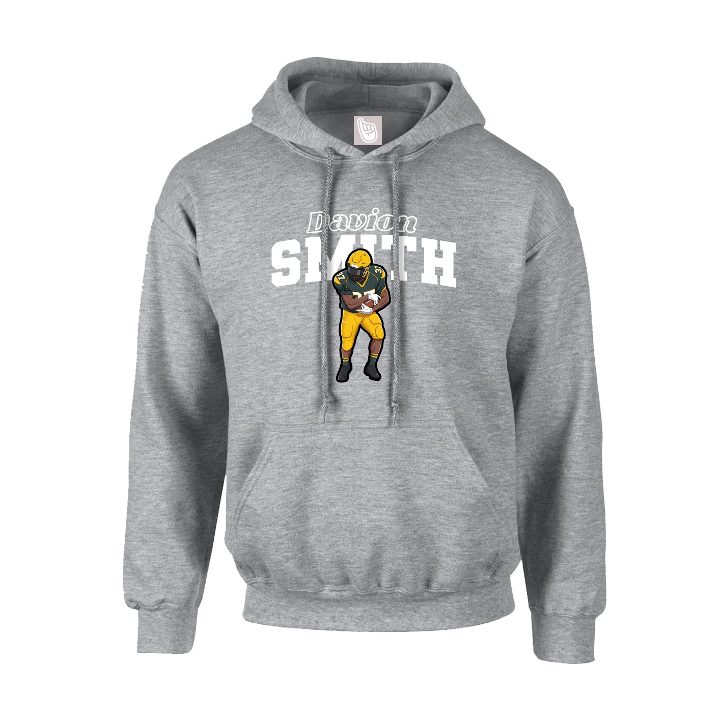 Youth Hoodie — Name Arch in Grey