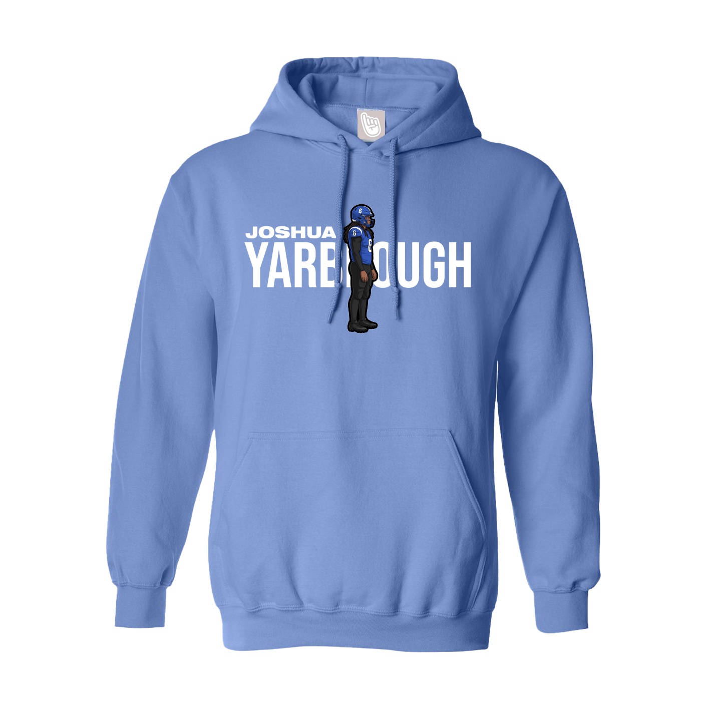 Youth Hoodie — Player Name in Powder Blue