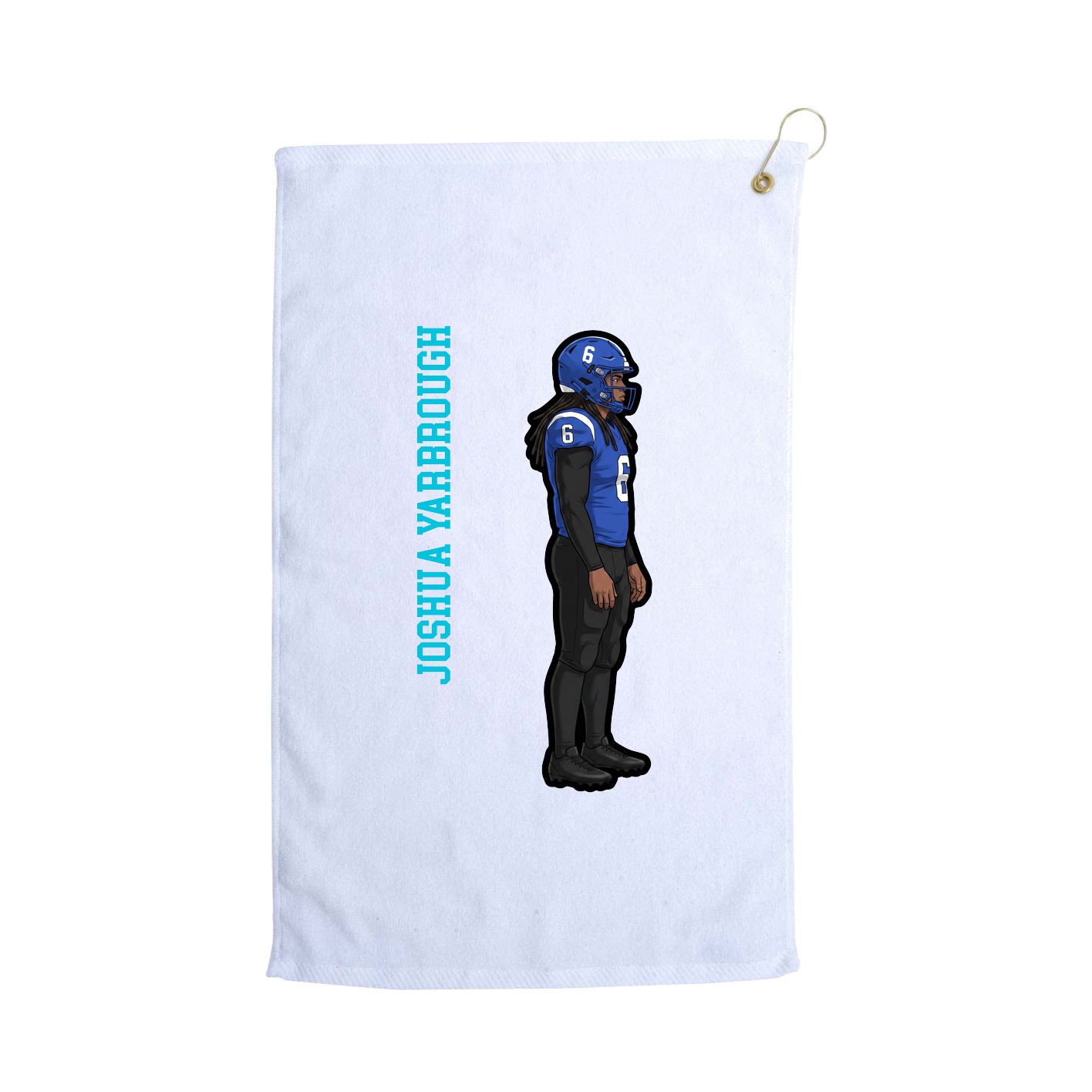 Golf Towel — Name Vertical in White