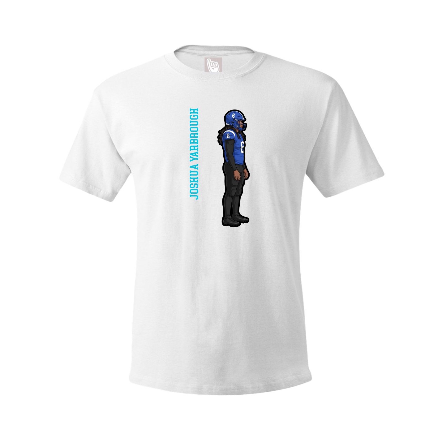 Youth Tee — Name Vertical in White