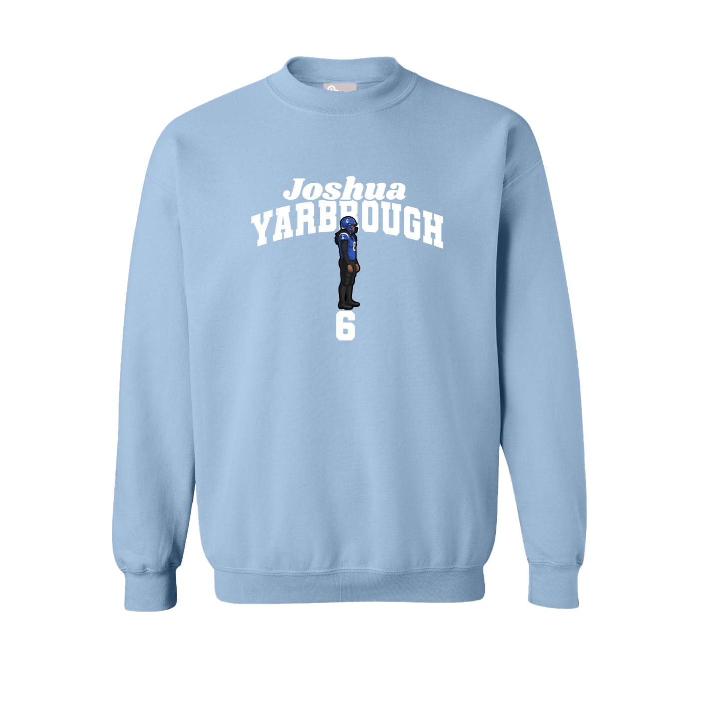 Fleece Crew — Signature Arch in Light Blue