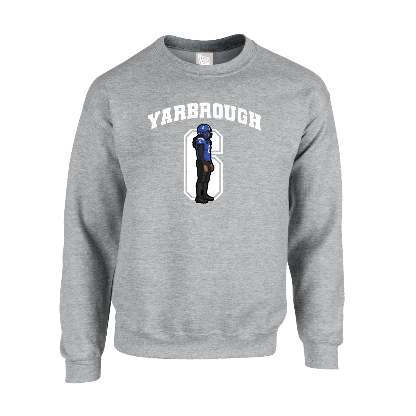 Fleece Crew — Number in Grey