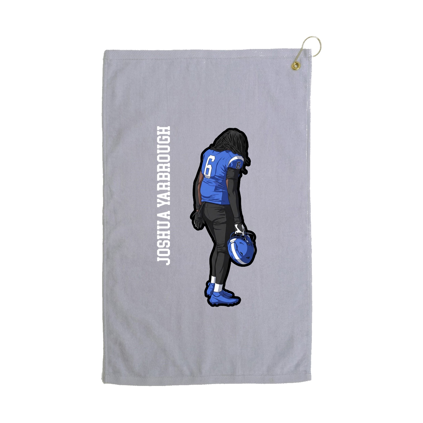 Golf Towel — Name Vertical in Grey