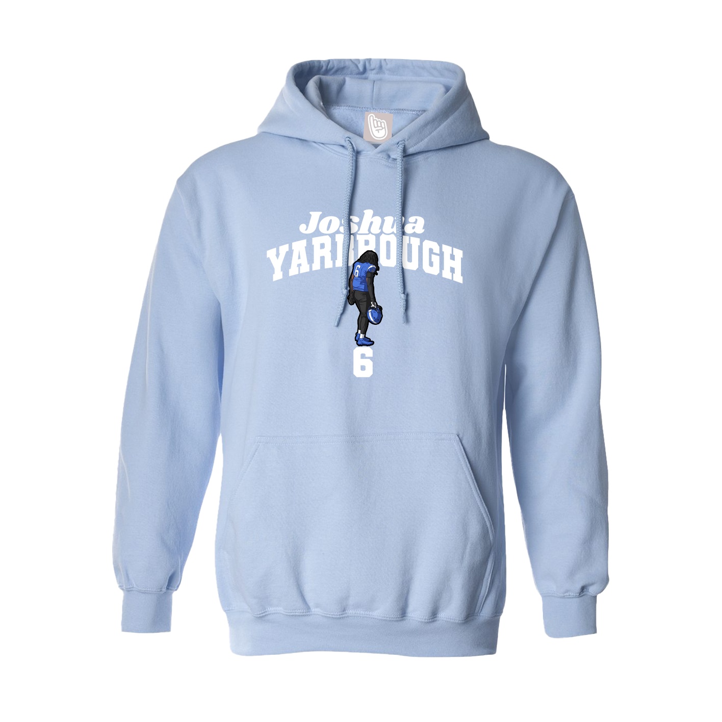 Hoodie — Signature Arch in Light Blue