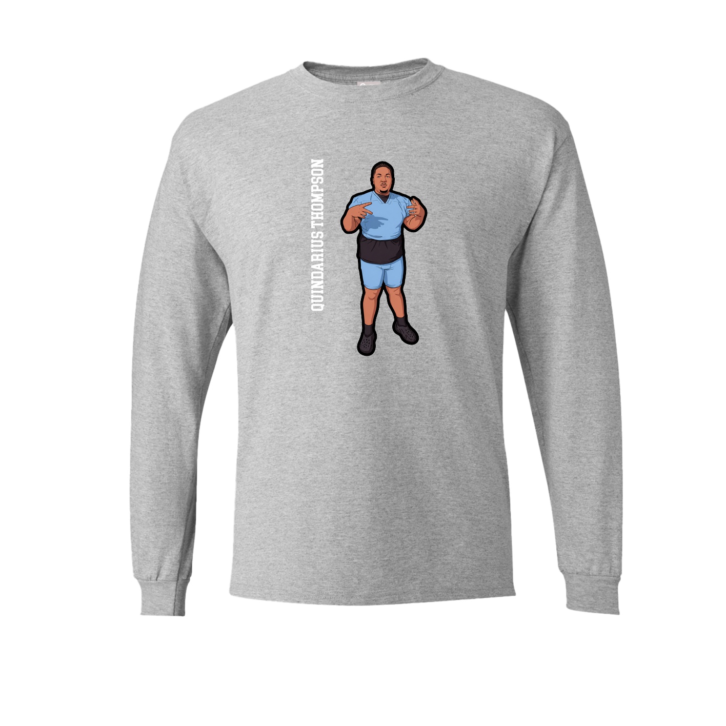 Long Sleeve Tee — Name Vertical in Grey