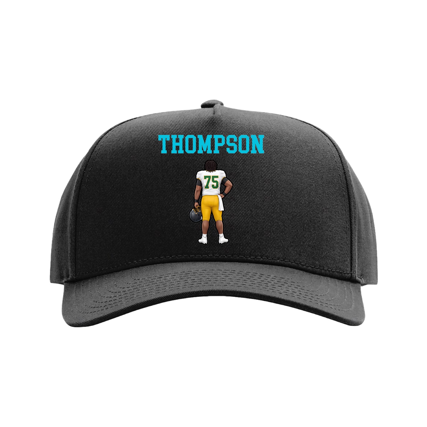 Full Fabric Five-Panel Champ Cap — Shirsey in Black