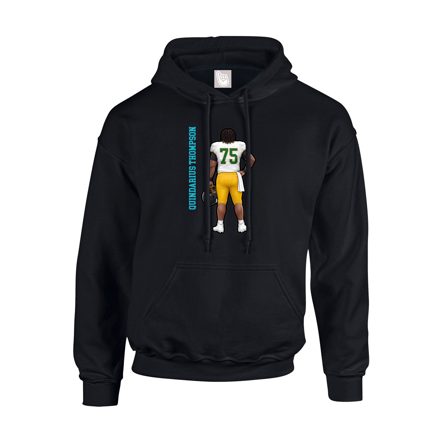Youth Hoodie — Name Vertical in Black