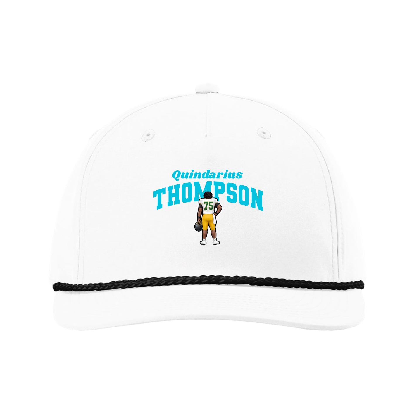 Five-Panel Classic Rope Cap — Signature Arch in White