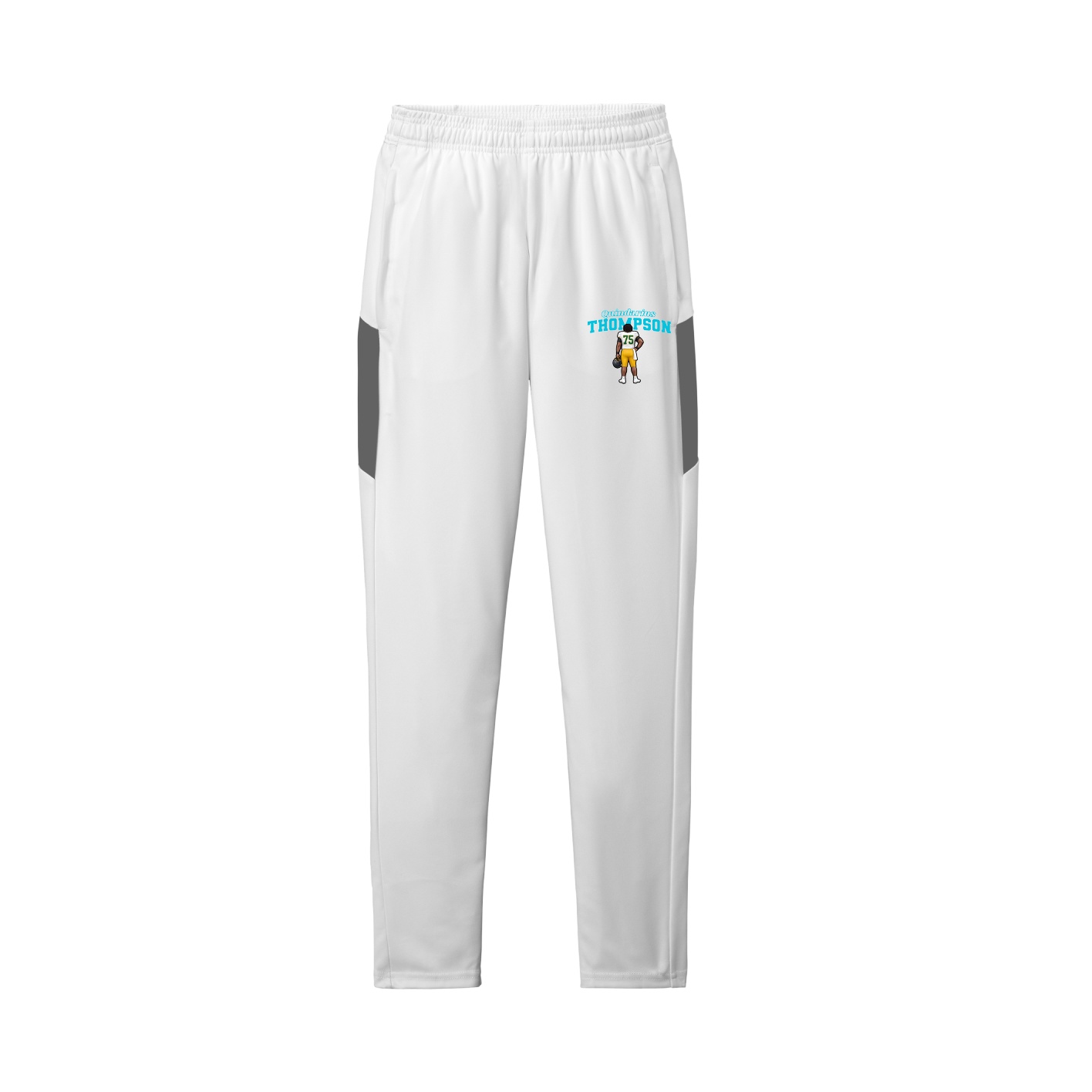 Team Travel Pant — Name Arch in White/Grey