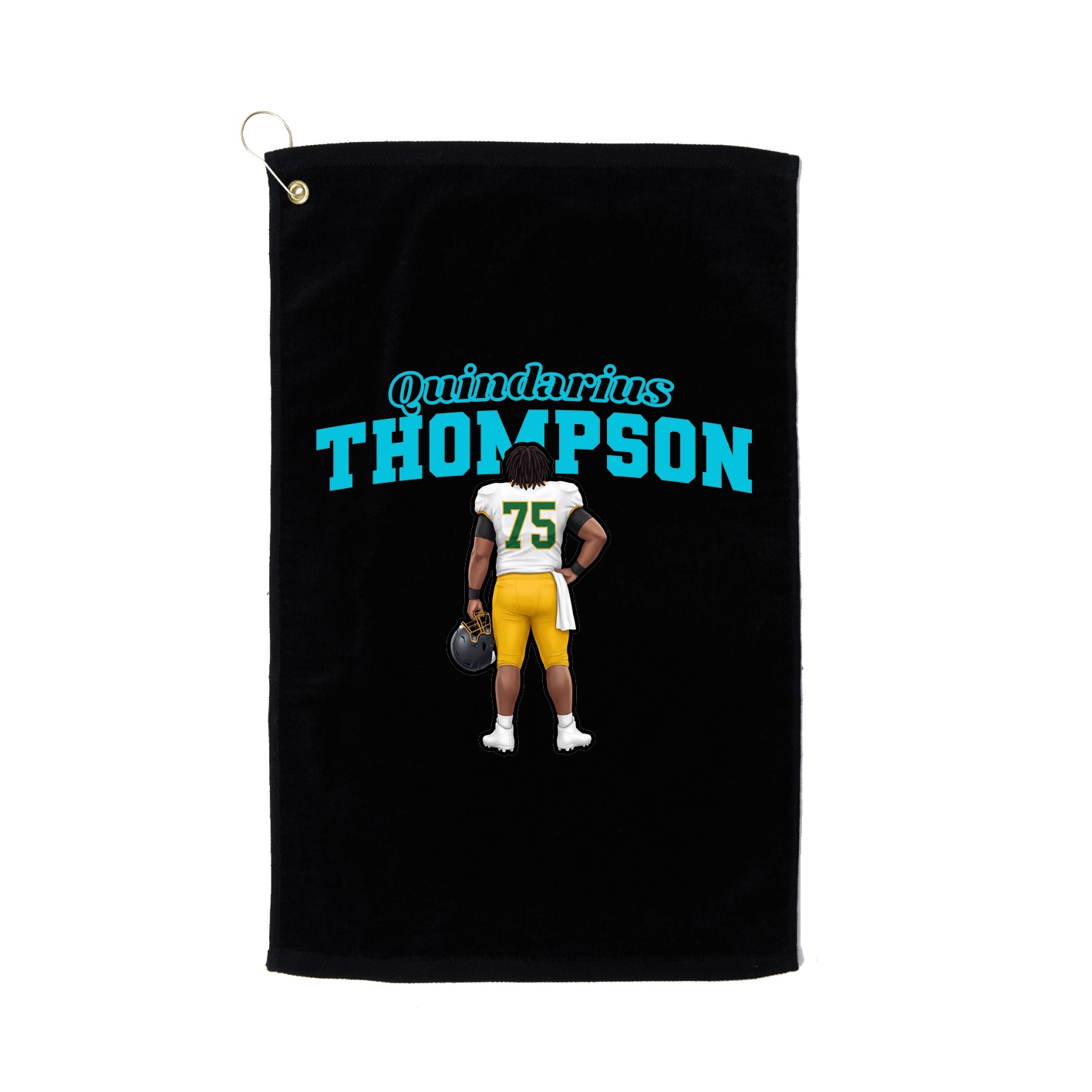 Golf Towel — Name Arch in Black