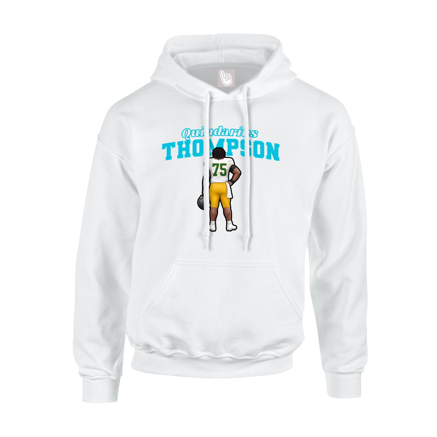 Hoodie — Name Arch in White