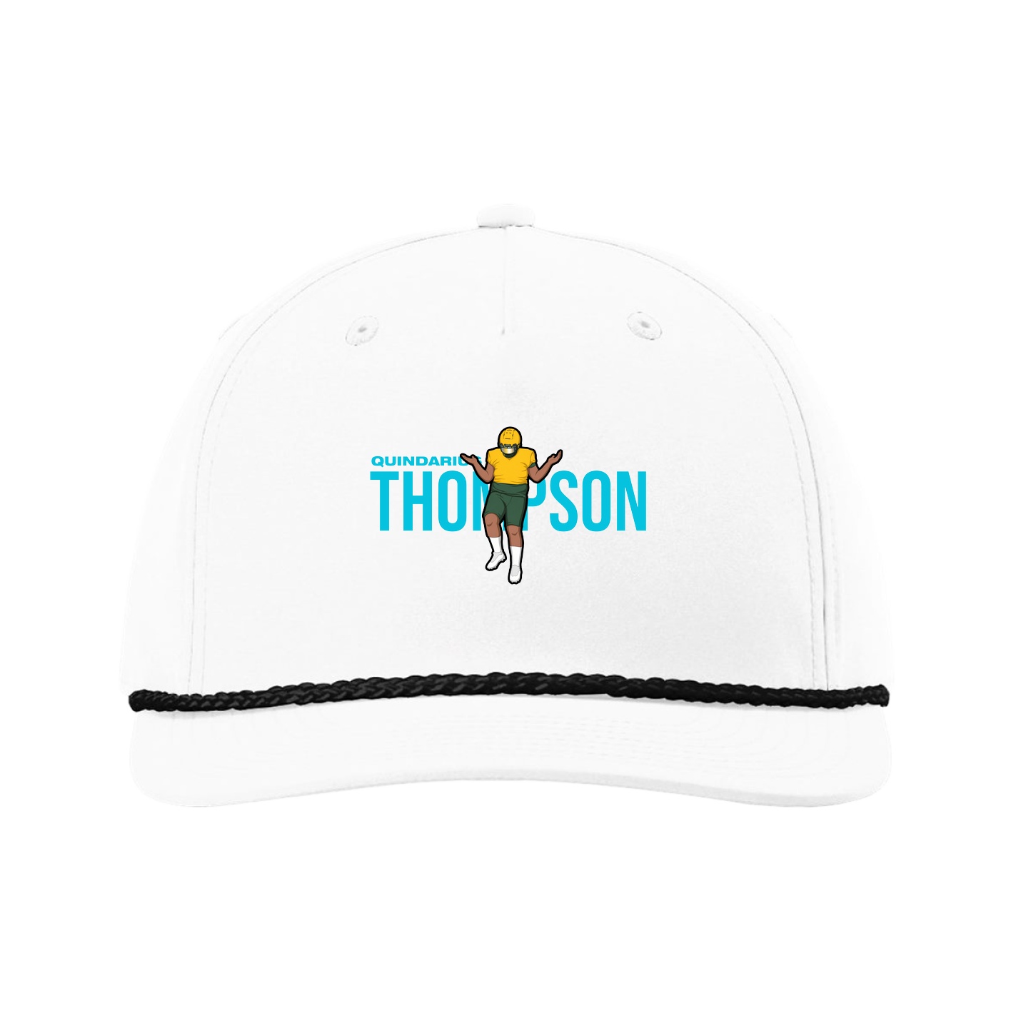 Five-Panel Classic Rope Cap — Player Name in White