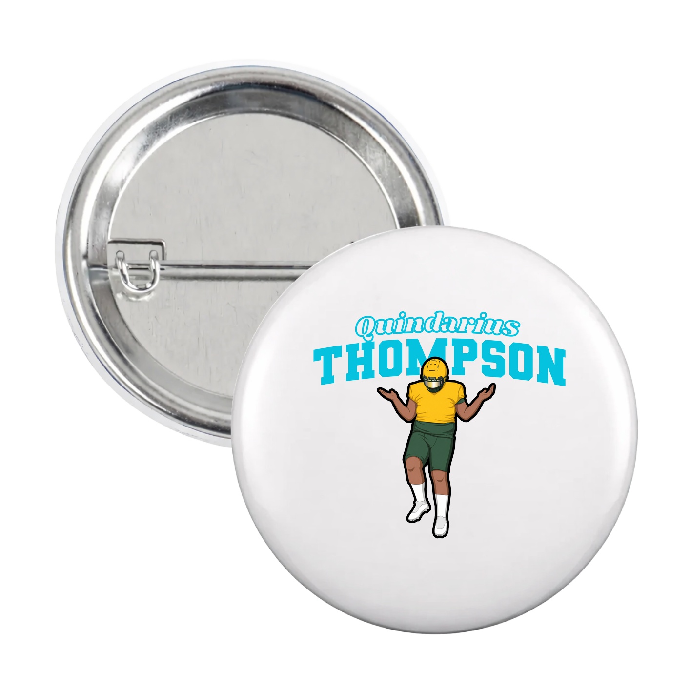 Game Day Button — Name Arch in White
