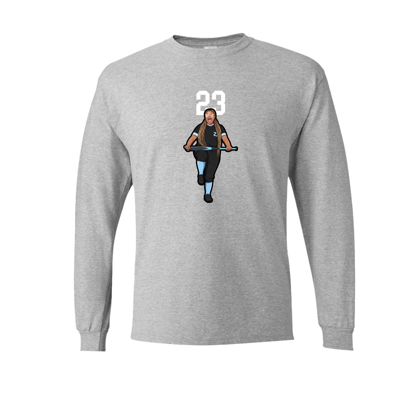 Long Sleeve Tee — Number Top in Grey