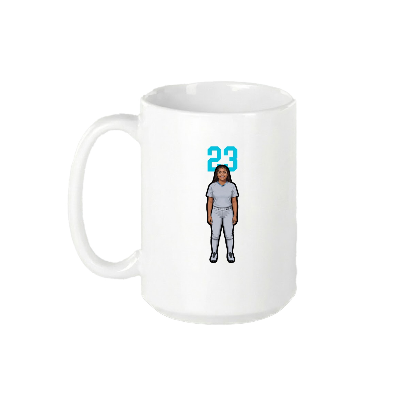 15oz Coffee Mug — Number Top in White