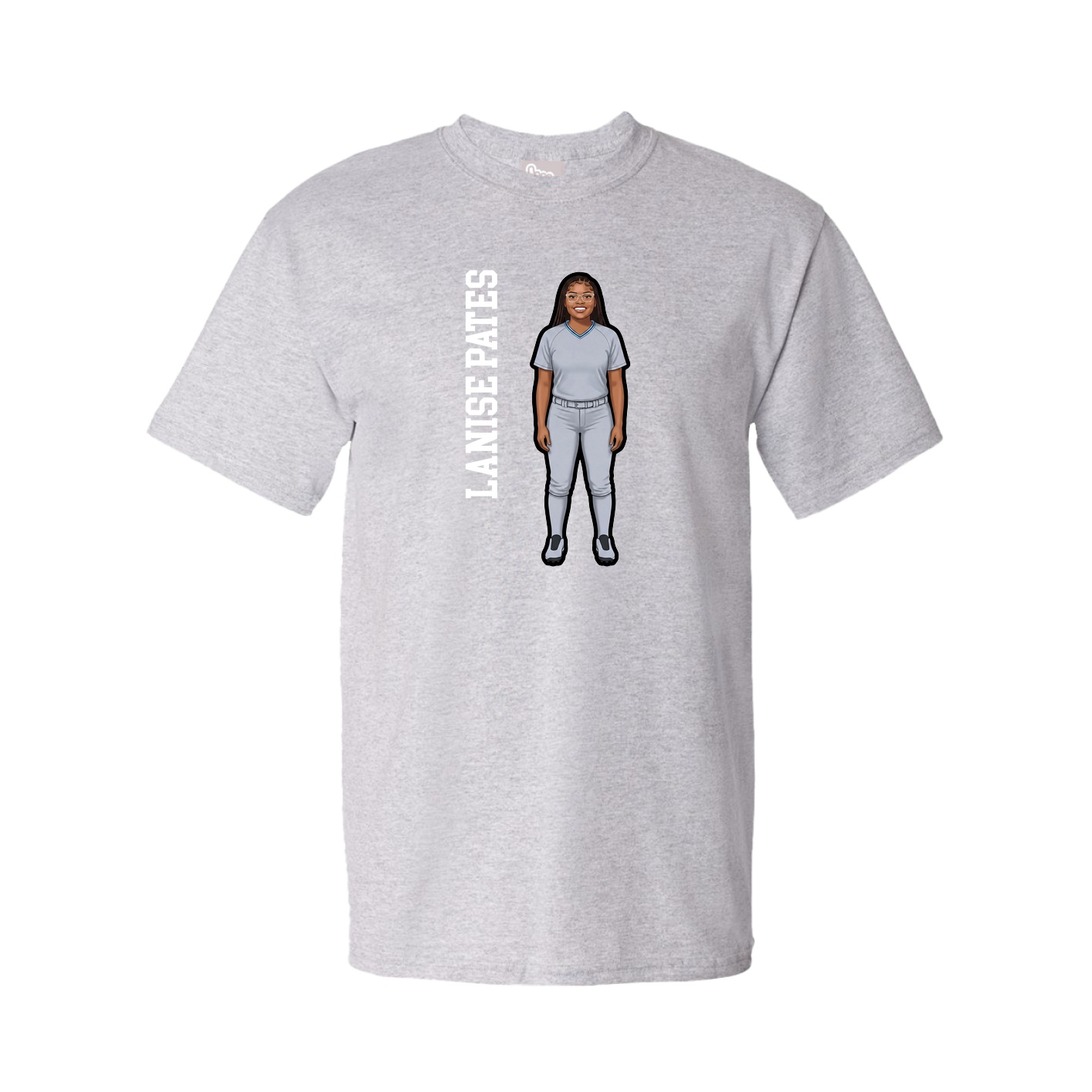 Youth Tee — Name Vertical in Grey