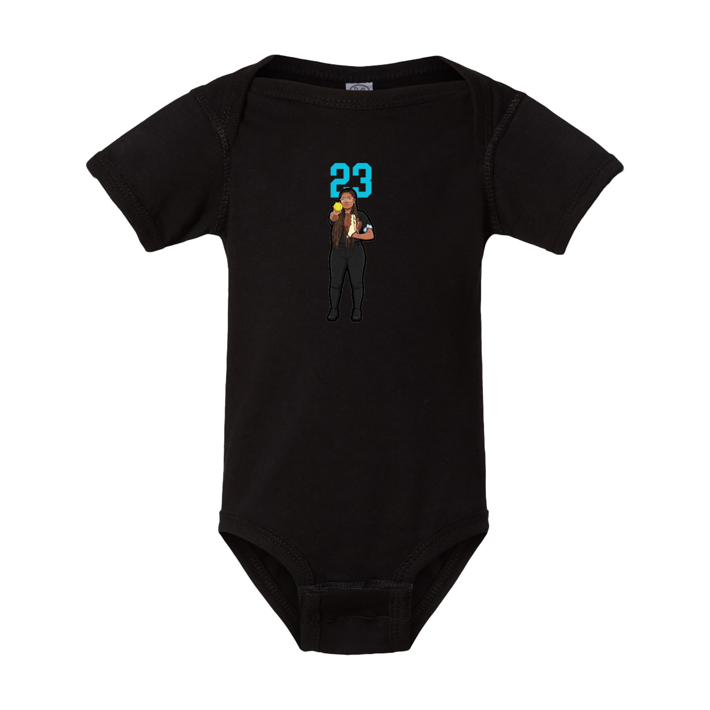 Baby Onesie — Number Top in Black