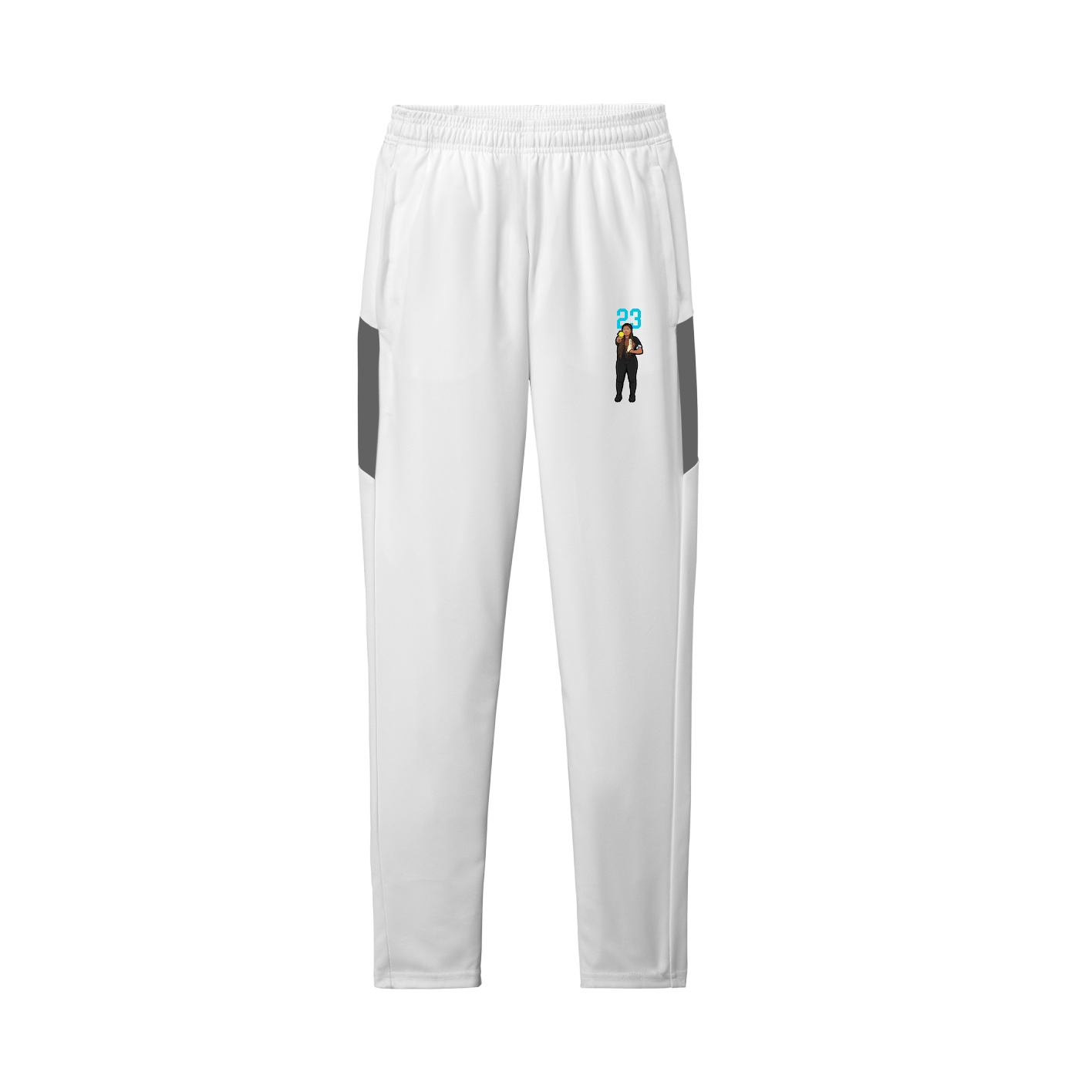 Team Travel Pant — Number Top in White/Grey
