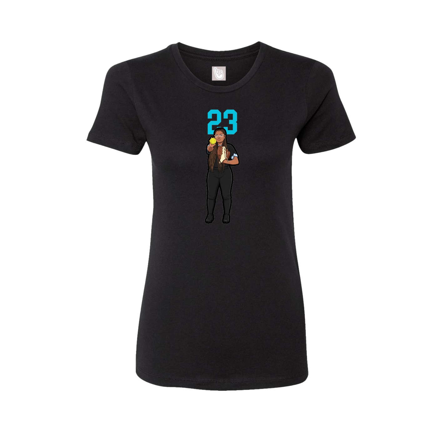 Womens Tee — Number Top in Black