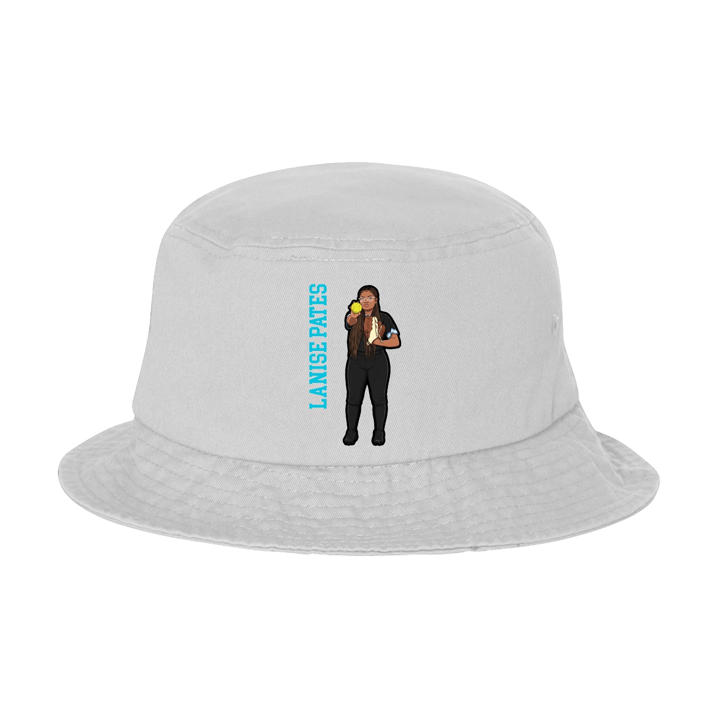 Bucket Cap — Name Vertical in White