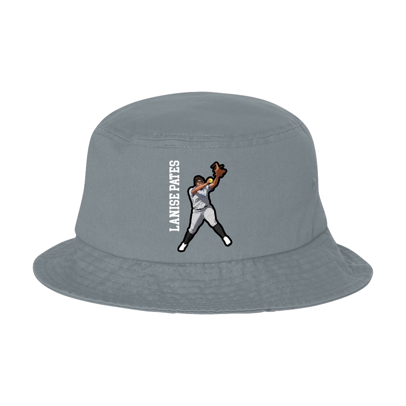 Bucket Cap — Name Vertical in Grey