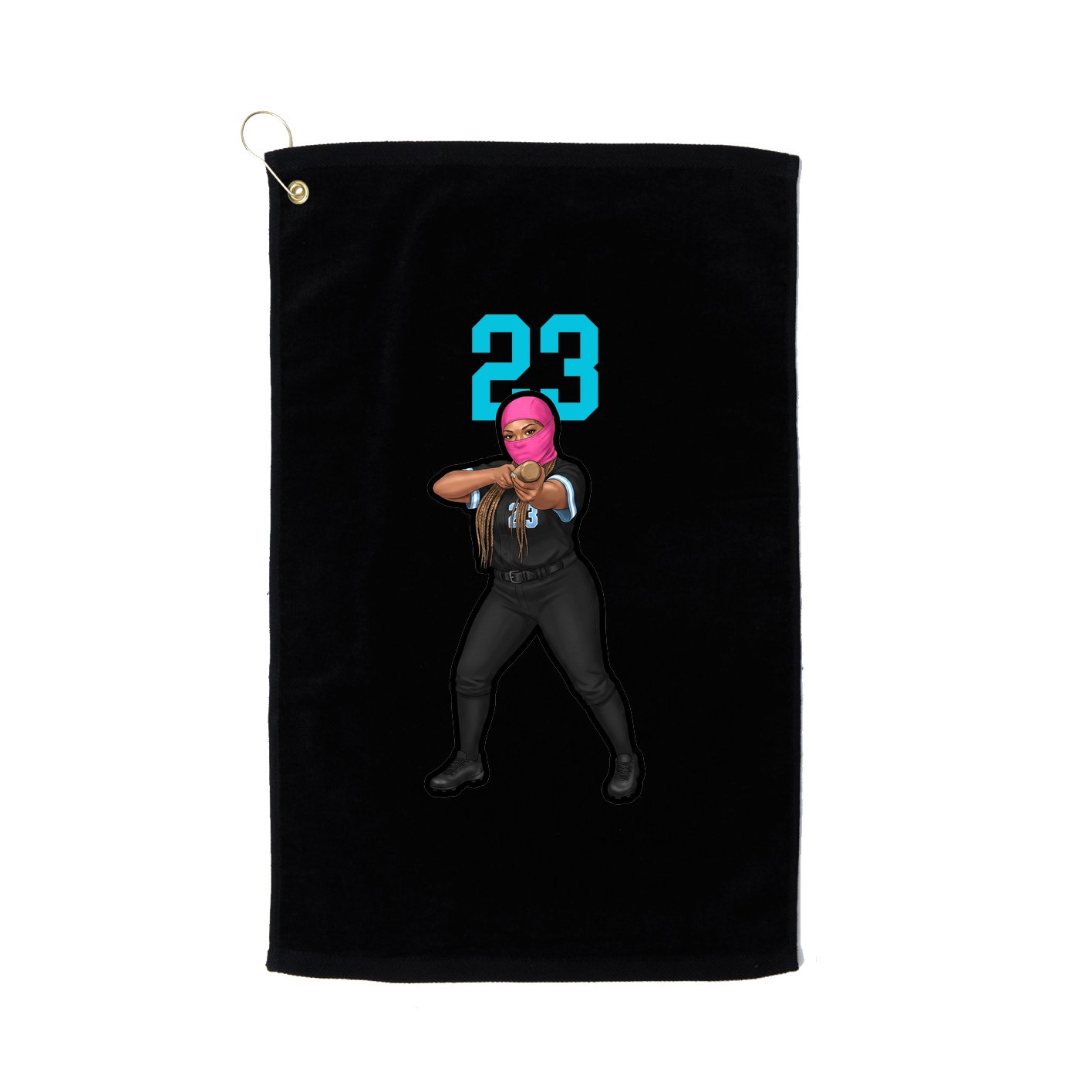 Golf Towel — Number Top in Black