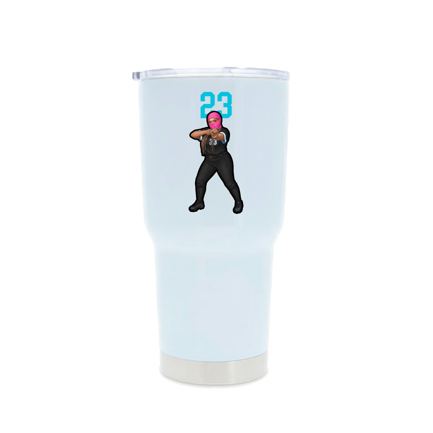 30oz Stainless Steel Tumbler — Number Top in White
