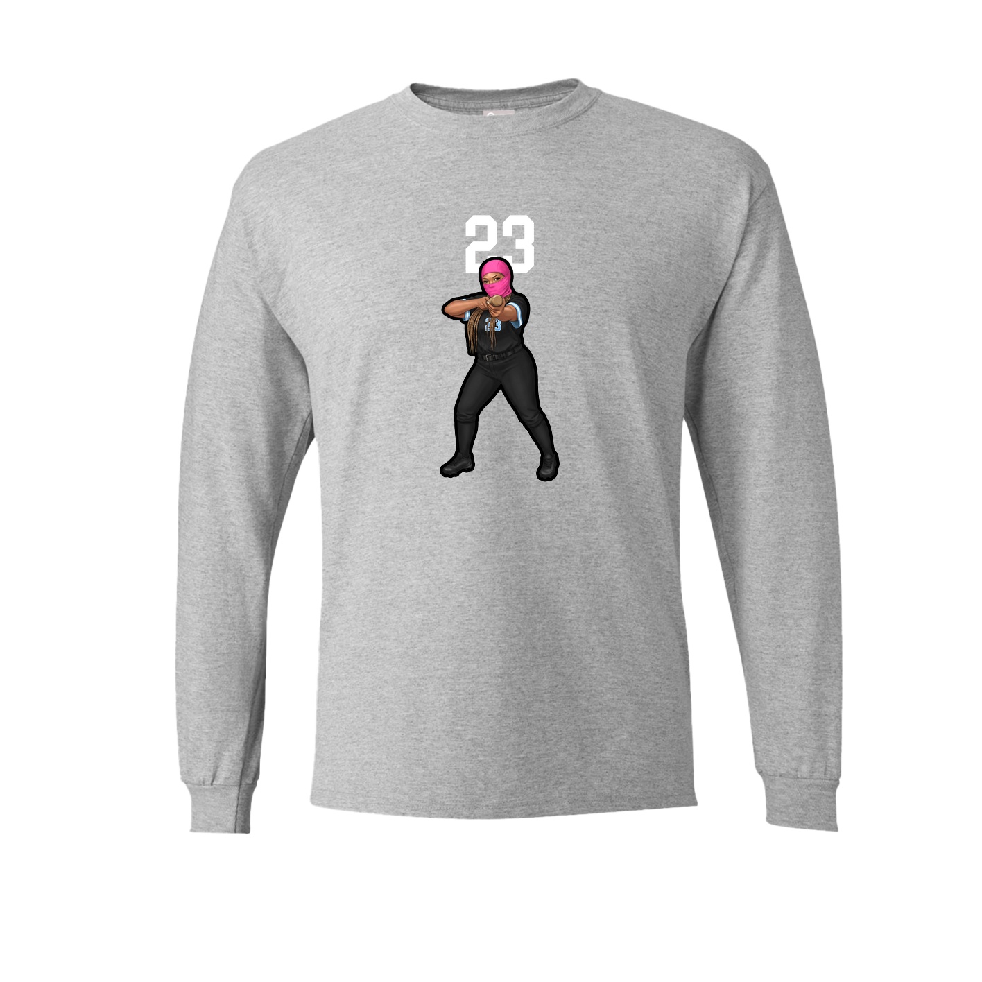 Long Sleeve Tee — Number Top in Grey