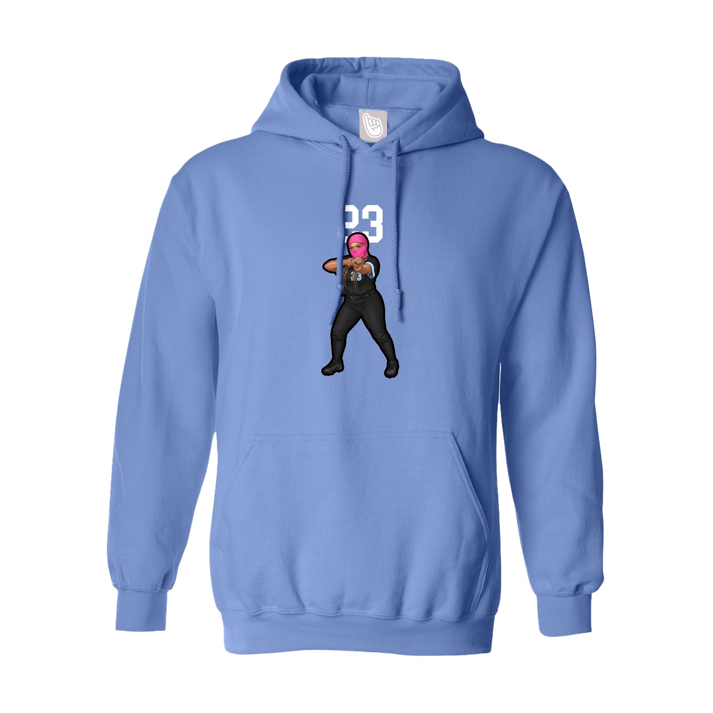 Youth Hoodie — Number Top in Powder Blue