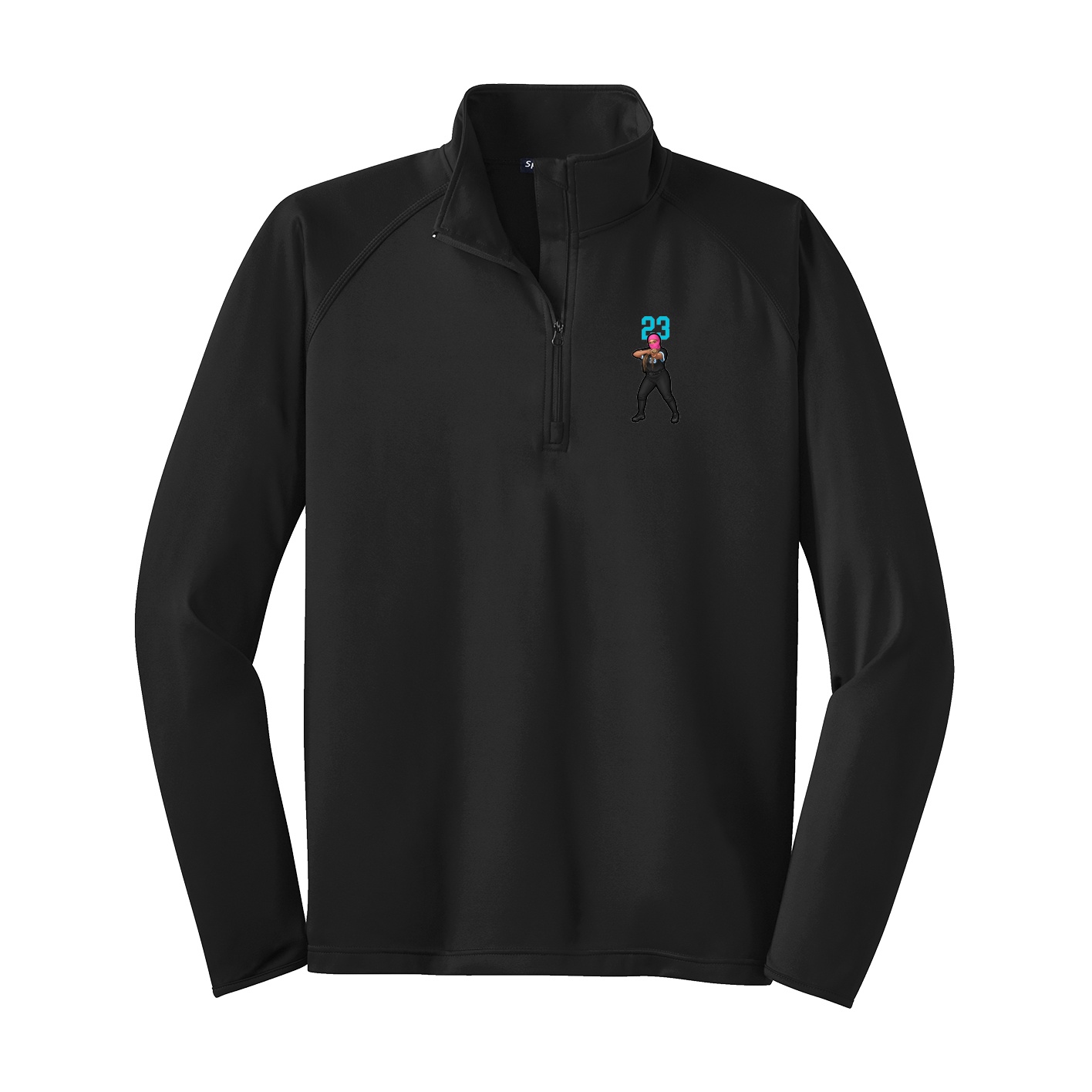 Q-Zip Pullover — Number Top in Black