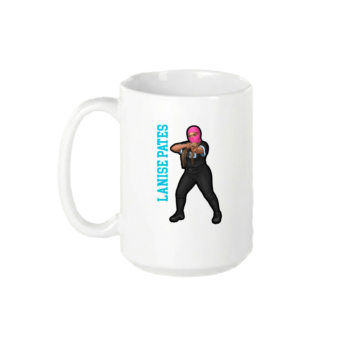 15oz Coffee Mug — Name Vertical in White
