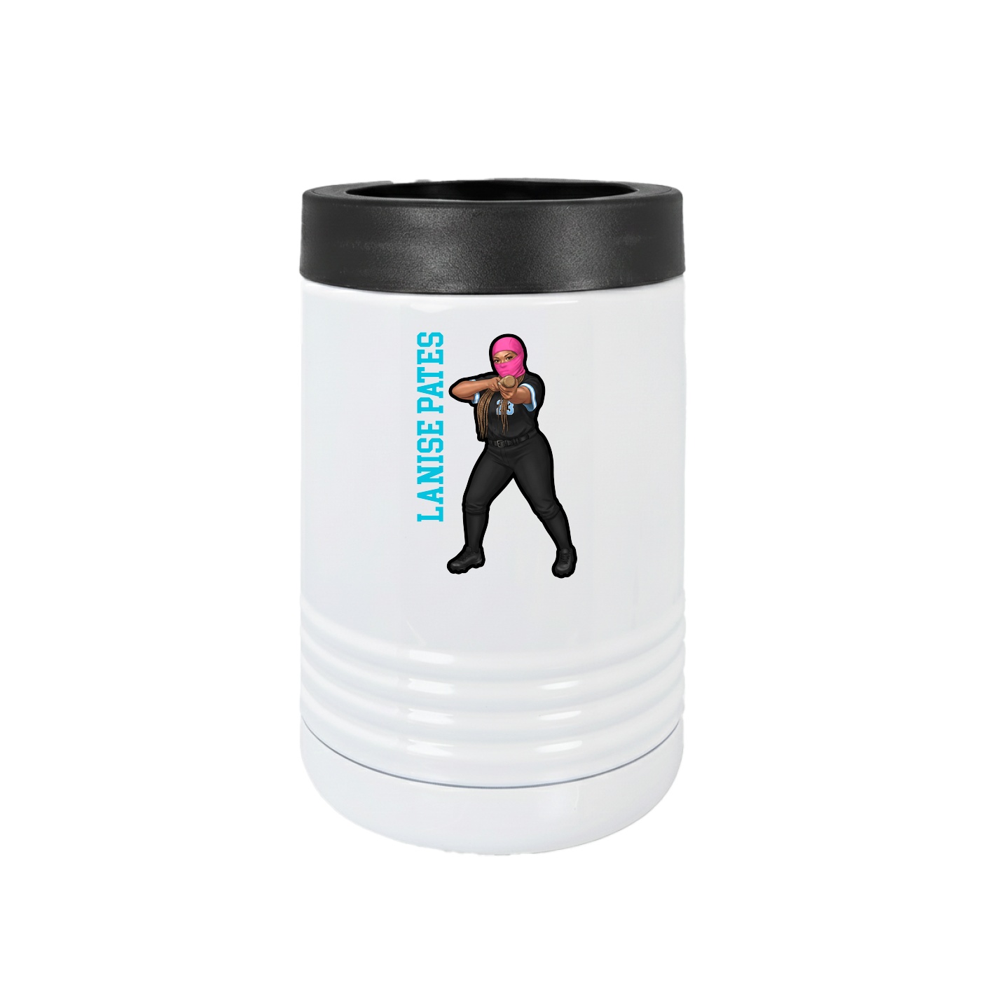 Beverage Holder — Name Vertical in White