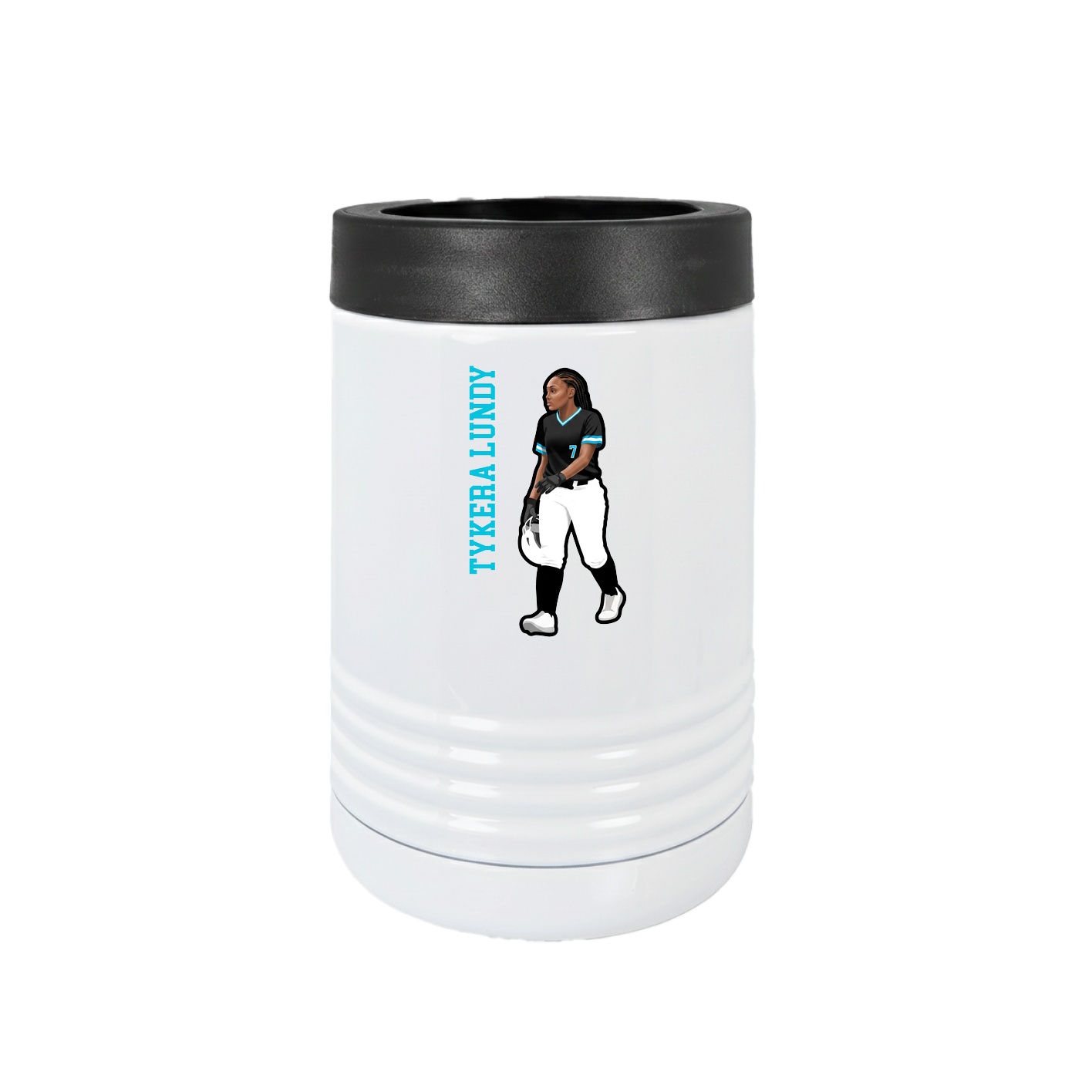Beverage Holder — Name Vertical in White