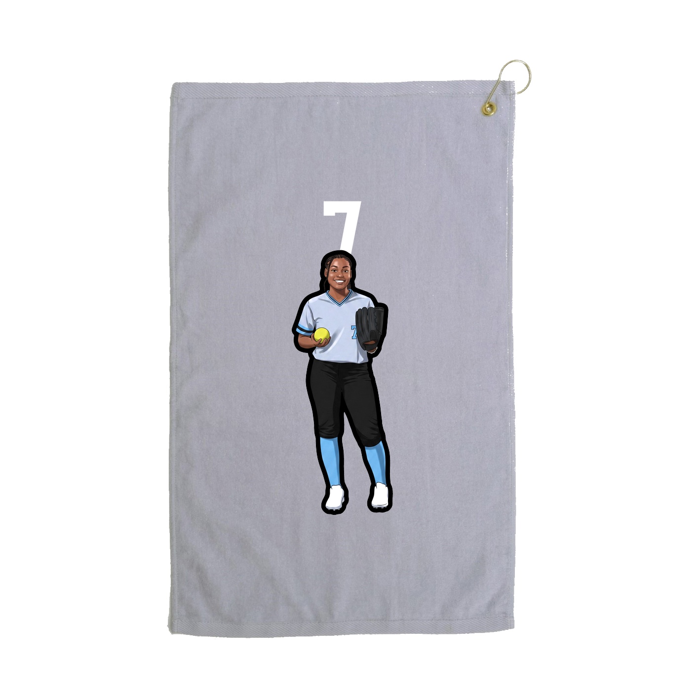 Golf Towel — Number Top in Grey