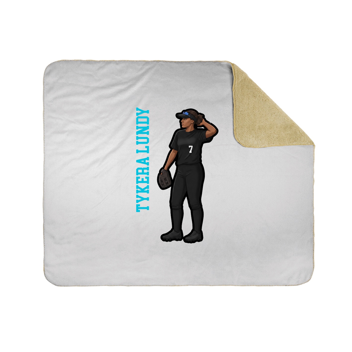 Throw Blanket — Name Vertical in White