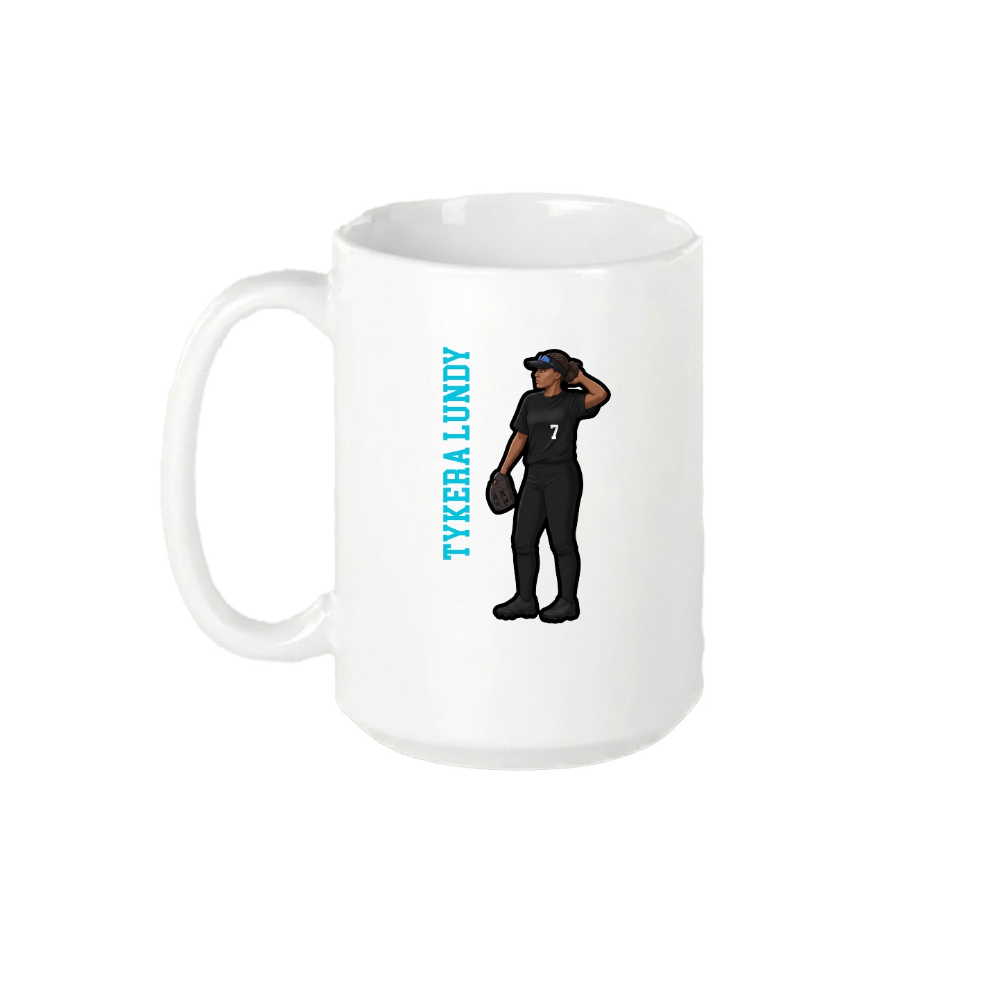 15oz Coffee Mug — Name Vertical in White