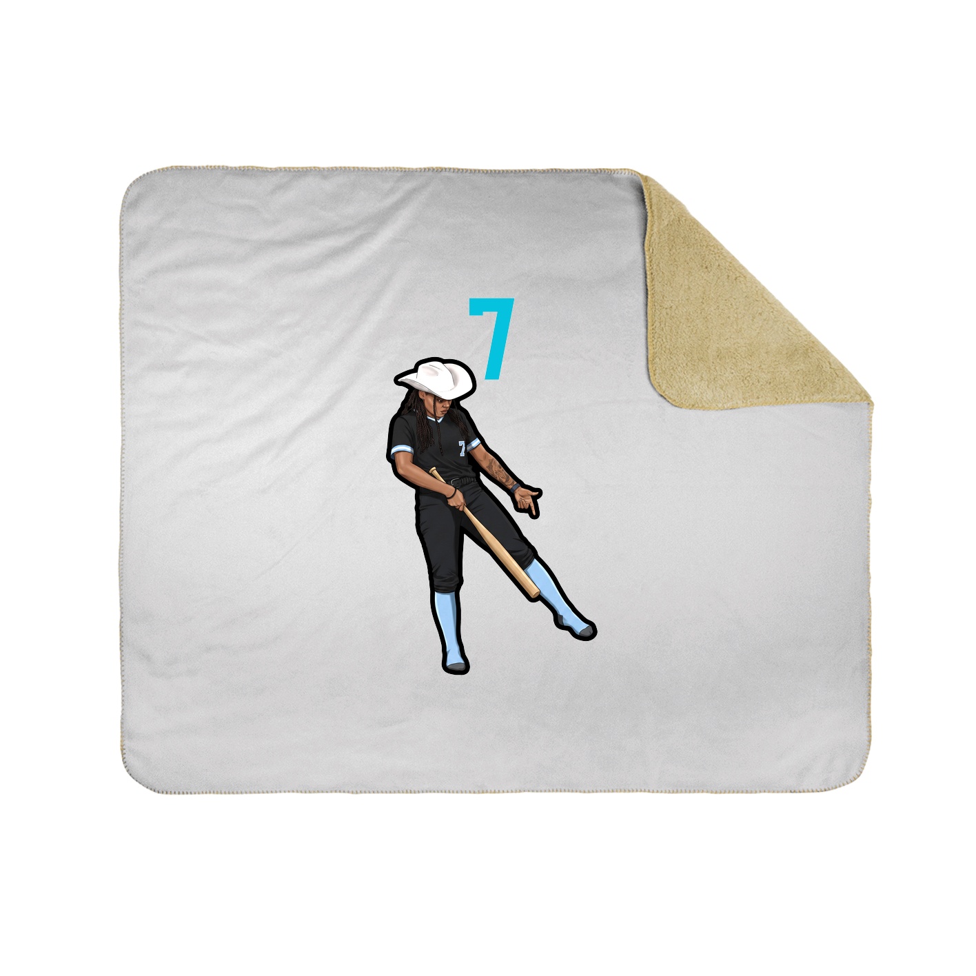 Throw Blanket — Number Top in White