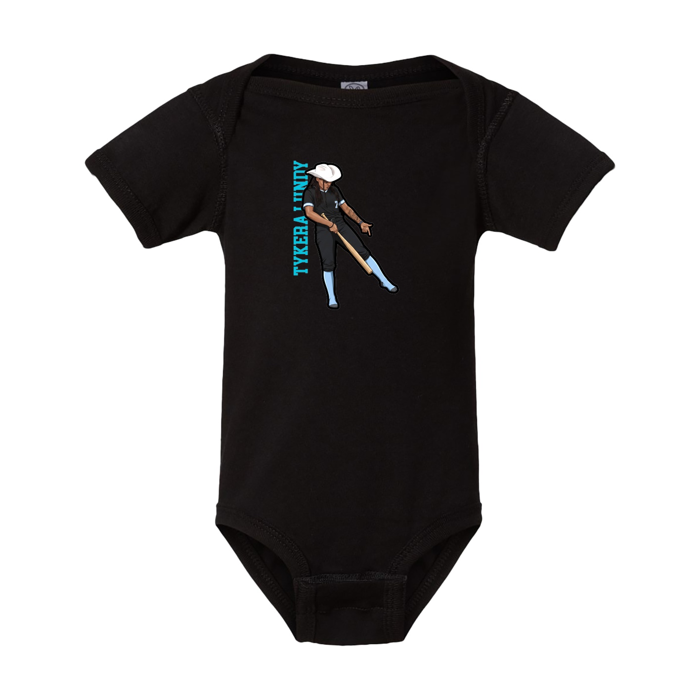 Baby Onesie — Name Vertical in Black