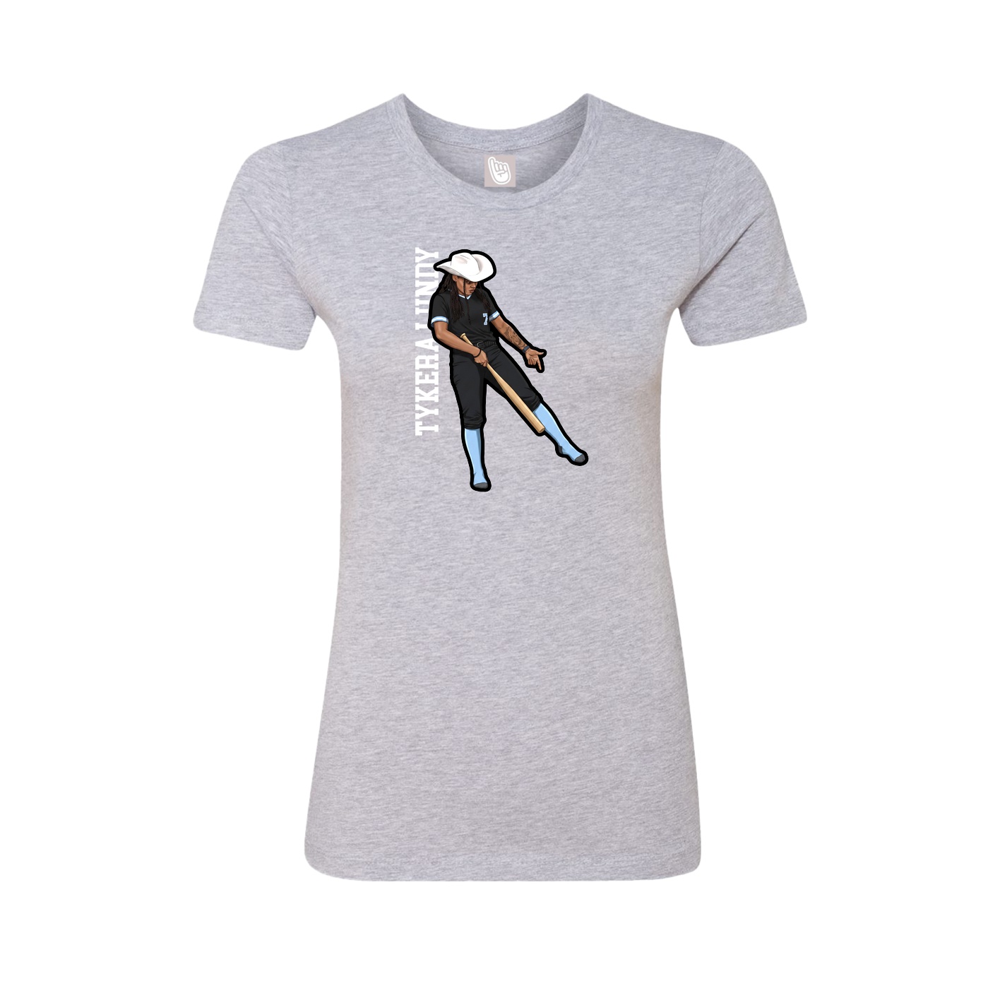 Womens Tee — Name Vertical in Grey