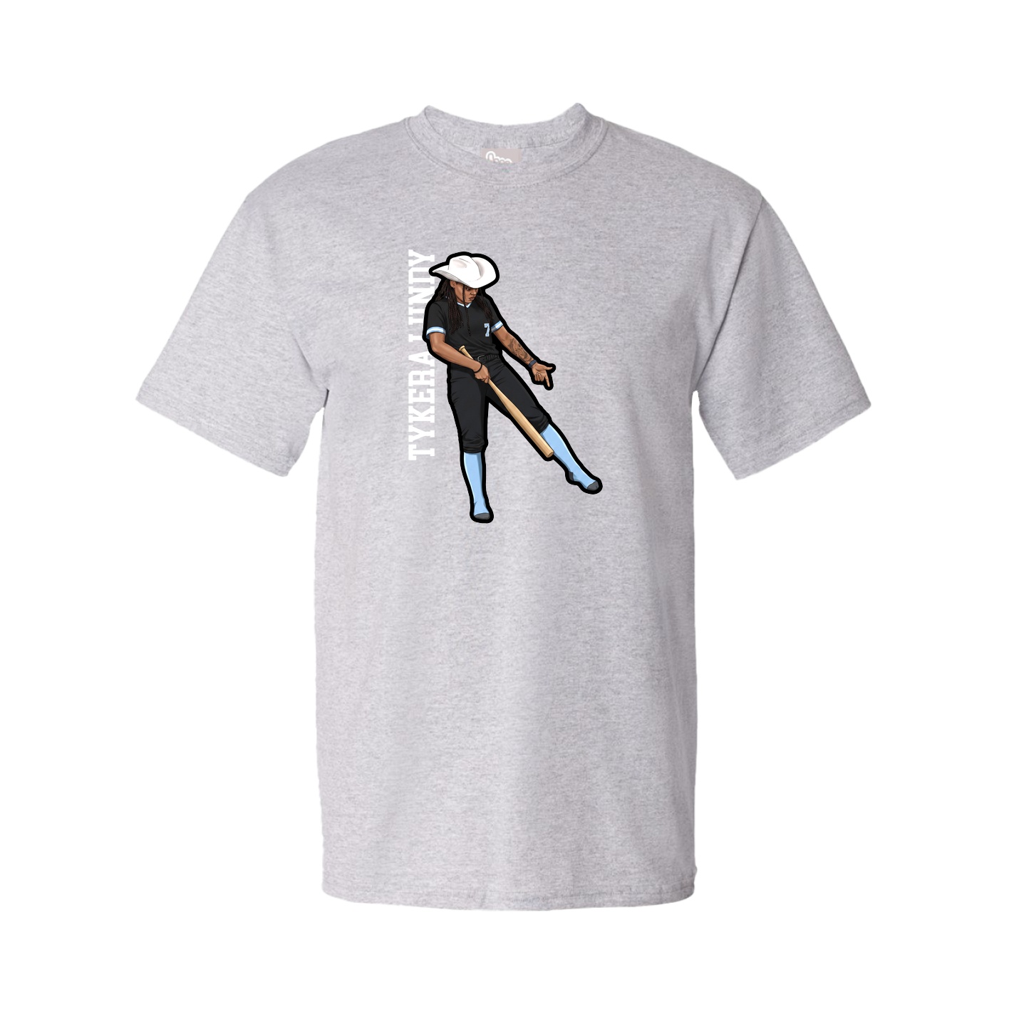 Youth Tee — Name Vertical in Grey