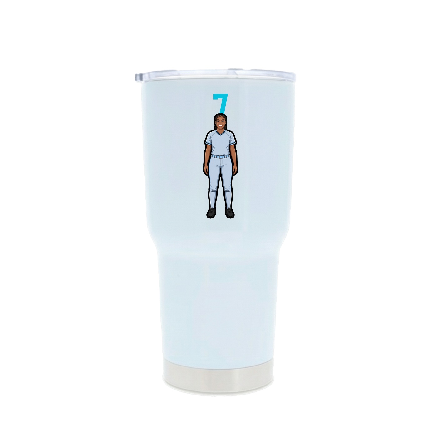 30oz Stainless Steel Tumbler — Number Top in White